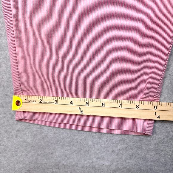 Merona Capri Pants WMNS SZ 20W Red White Stripe Faux Back Pocket High Waist Crop - Picture 10 of 12